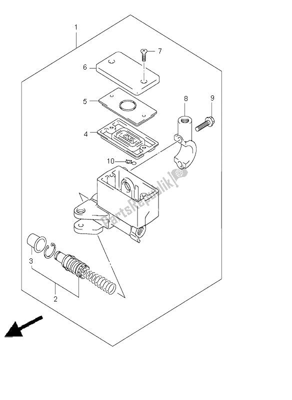 All parts for the Front Master Cylinder of the Suzuki GSX 1400 2005