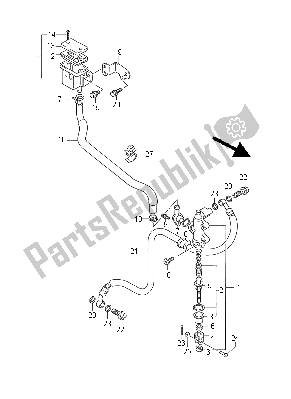 Todas las partes para Cilindro Maestro Trasero de Suzuki GSX R 750W 1995