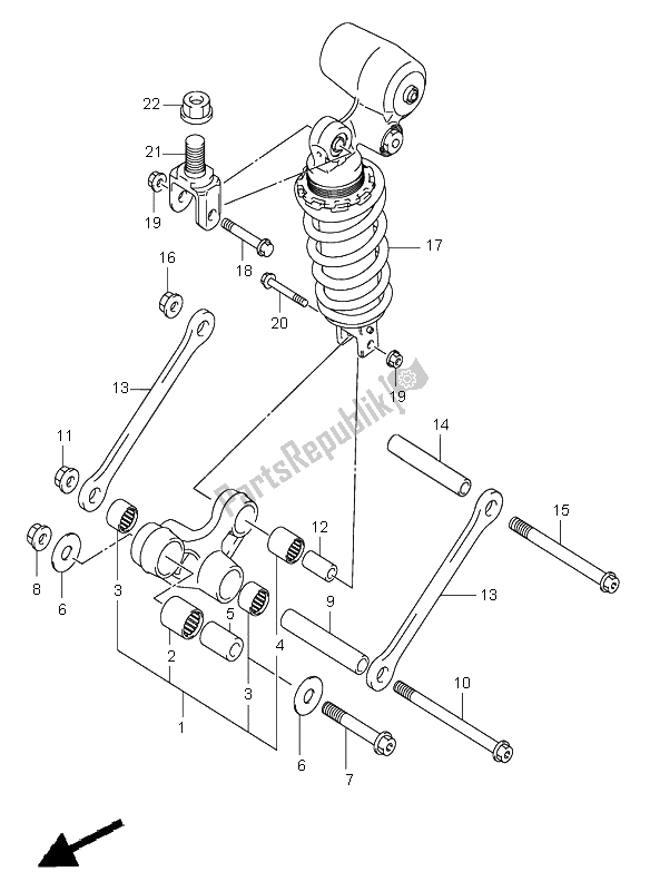 Todas las partes para Palanca De Amortiguación Trasera de Suzuki GSX R 750 2002