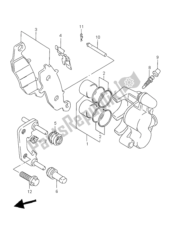 Wszystkie części do Zacisk Przedni Suzuki GSX 750F 2002