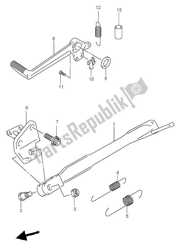 All parts for the Stand of the Suzuki SV 650 NS 2001