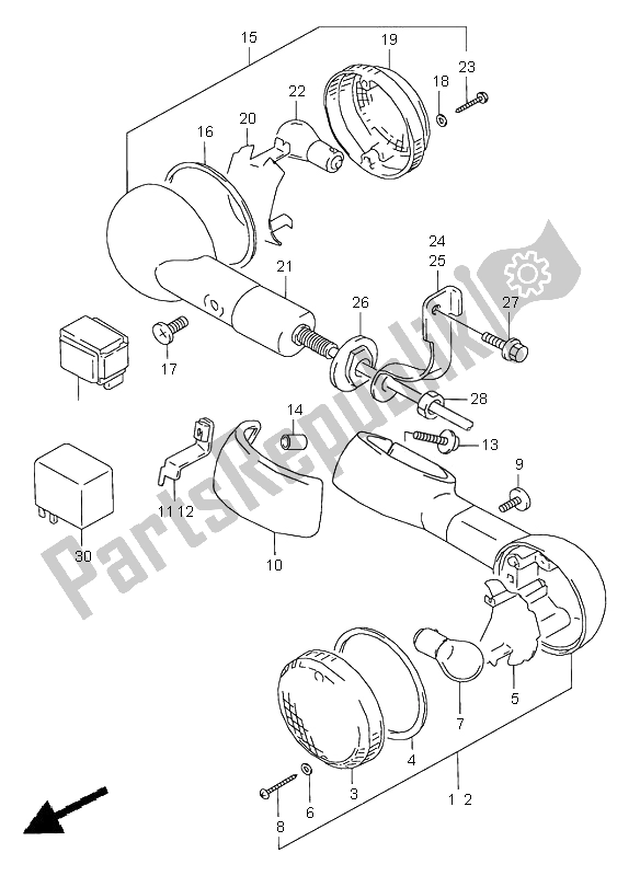 Wszystkie części do Kierunkowskaz Suzuki VZ 800 Marauder 2001
