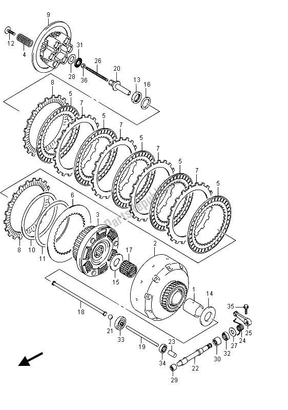 Toutes les pièces pour le Embrayage (vzr1800bzuf E19) du Suzuki VZR 1800 BZ M Intruder 2015