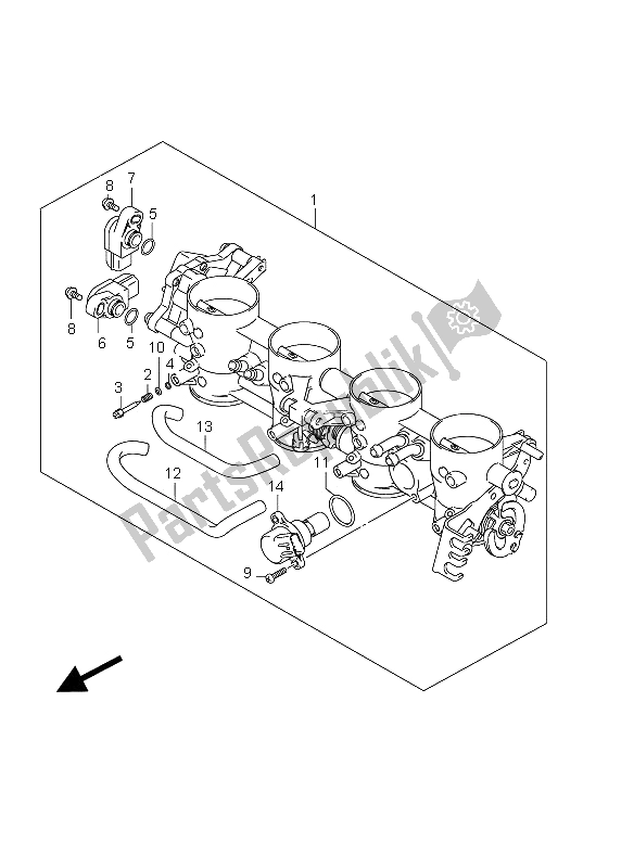 All parts for the Throttle Body of the Suzuki GSR 750A 2012