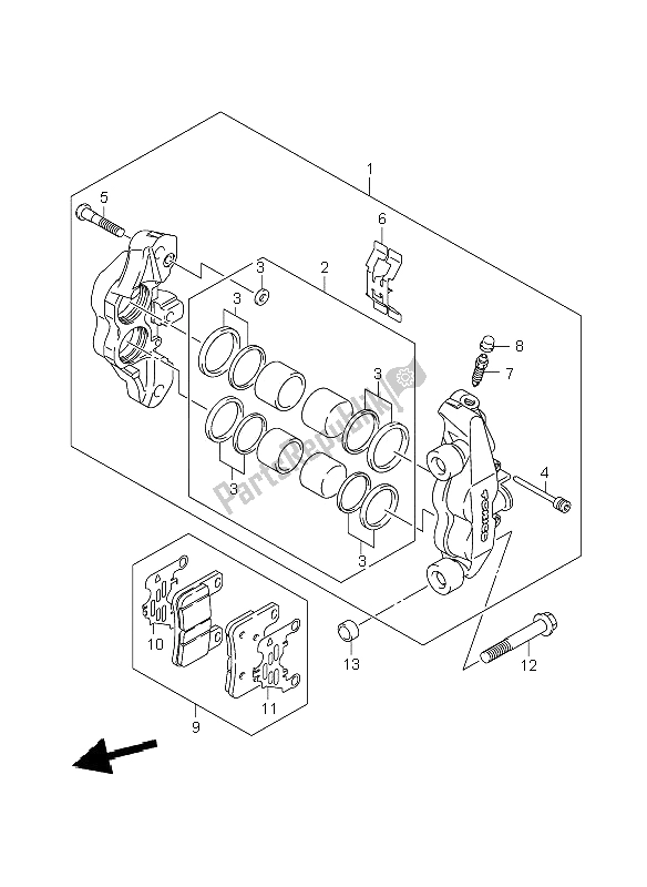 Toutes les pièces pour le étrier Avant du Suzuki VZR 1800 Rnzr2 M Intruder 2009