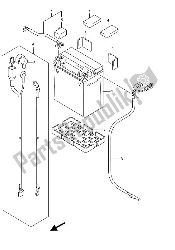 Toutes les pièces pour le Batterie (vzr1800 E02) du Suzuki VZR 1800 BZ M Intruder 2015