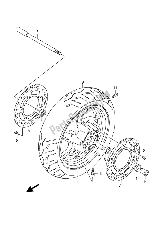 Tutte le parti per il Ruota Anteriore (an400) del Suzuki Burgman AN 400 AZA 2010