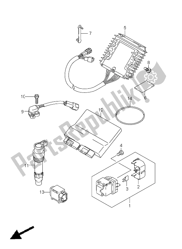 All parts for the Electrical (gsx1300r E2) of the Suzuki GSX 1300R Hayabusa 2011