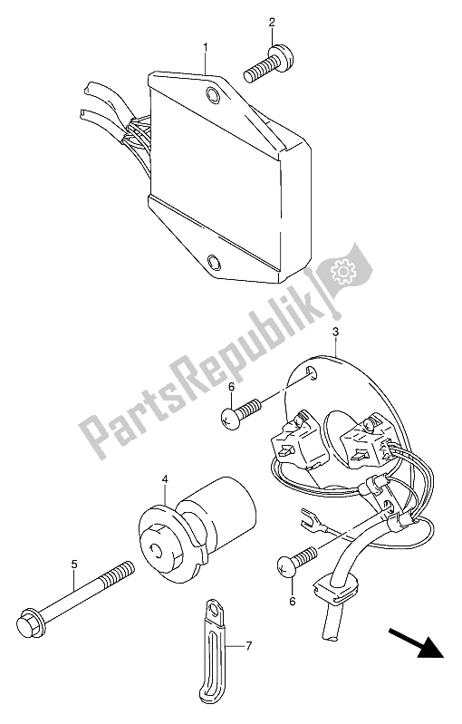 All parts for the Signal Generator of the Suzuki GS 500 EU 1990