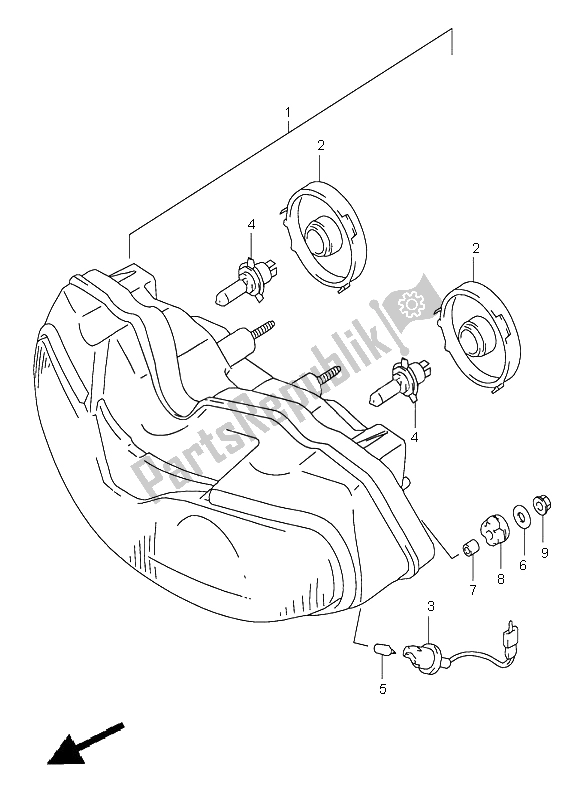Tutte le parti per il Proiettore (e2-e24) del Suzuki TL 1000S 1998