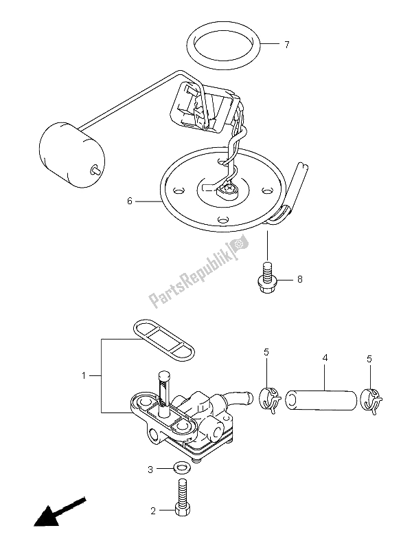 Tutte le parti per il Rubinetto Del Carburante del Suzuki GSF 650 Nsnasa Bandit 2005