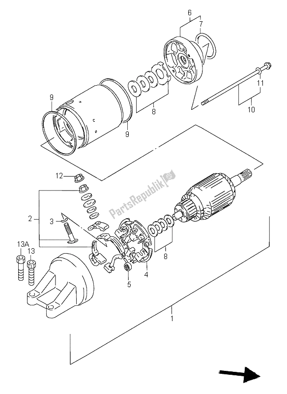 Alle onderdelen voor de Start De Motor van de Suzuki GSX R 1100W 1995