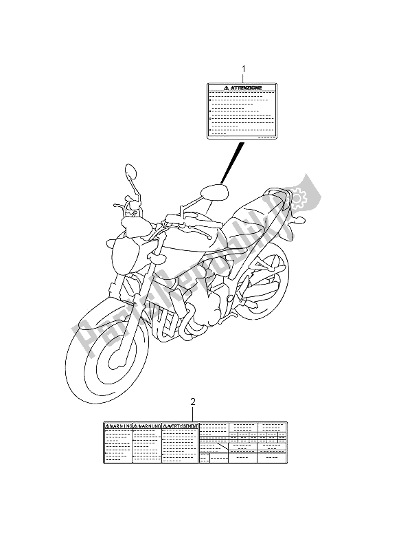 Toutes les pièces pour le étiquette (gsf1250a E24) du Suzuki GSF 1250A Bandit 2011