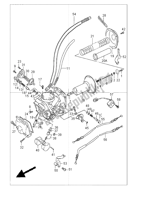 Tutte le parti per il Carburatore Anteriore del Suzuki VZ 800 Marauder 1999