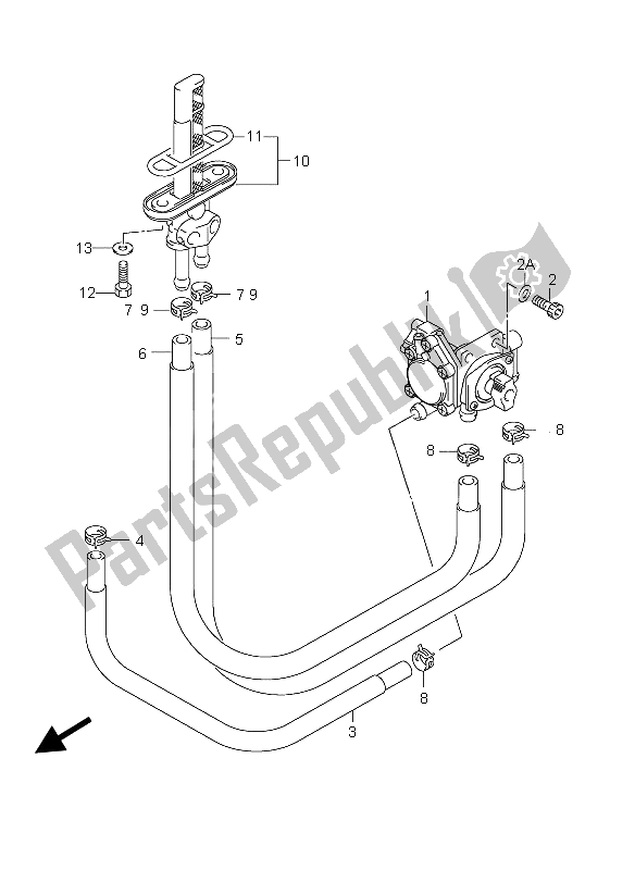 All parts for the Fuel Cock of the Suzuki GS 500 EF 2005