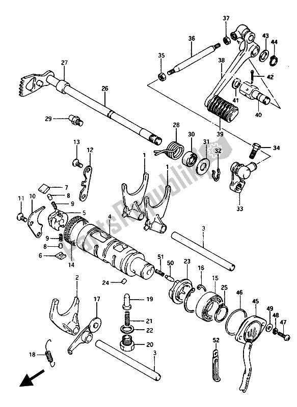 All parts for the Gear Shifting of the Suzuki GSX 1100 1150 Eesef 1985