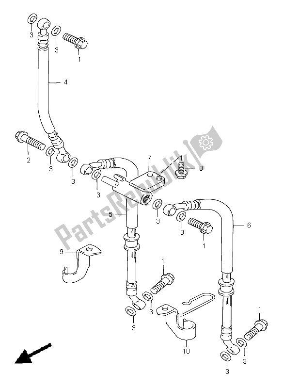 All parts for the Front Brake Hose (gsf1200-s) of the Suzuki GSF 1200 Nssa Bandit 1999