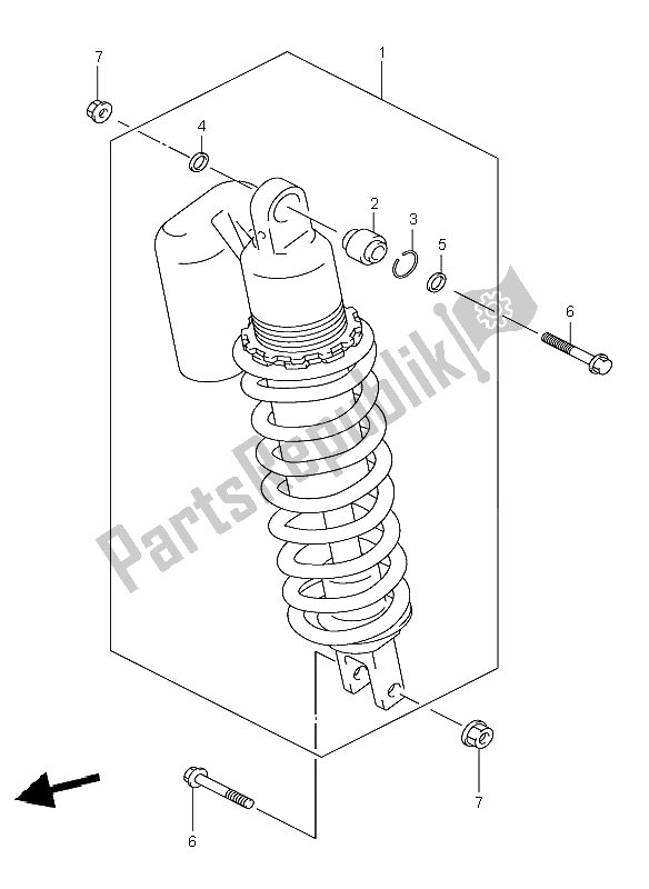 All parts for the Rear Shock Absorber (e24) of the Suzuki DR Z 400E 2003