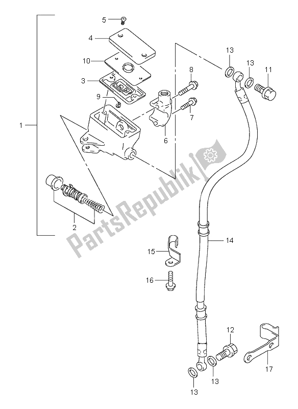 Todas las partes para Cilindro Maestro Delantero de Suzuki VL 125 Intruder 2002