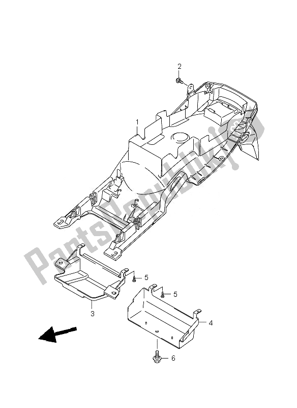 All parts for the Rear Fender of the Suzuki GSF 650 Nsnasa Bandit 2007