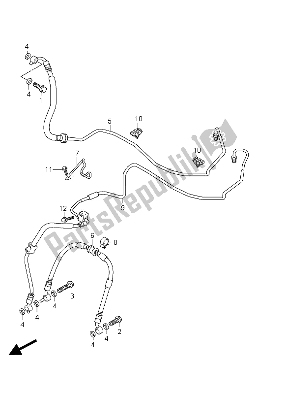 Tutte le parti per il Tubo Freno Anteriore (gsr750a E24) del Suzuki GSR 750A 2012