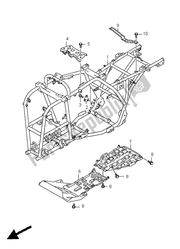 Tutte le parti per il Telaio del Suzuki LT A 400 Kingquad 4X2 2010