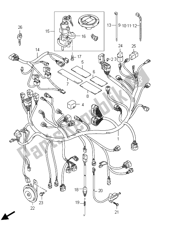 Todas las partes para Mazo De Cables (sfv650ua E21) de Suzuki SFV 650A Gladius 2012