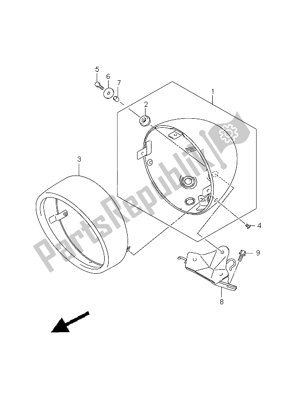 All parts for the Headlamp Housing of the Suzuki VLR 1800R C 1800 Intruder 2008