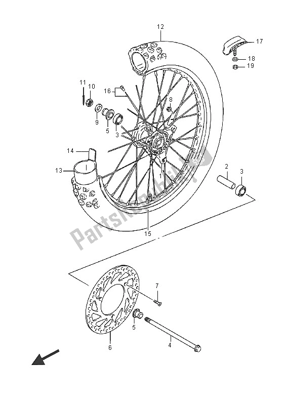 Tutte le parti per il Ruota Anteriore del Suzuki RM 85 2016