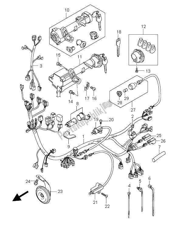 All parts for the Wiring Harness of the Suzuki UH 125 Burgman 2008