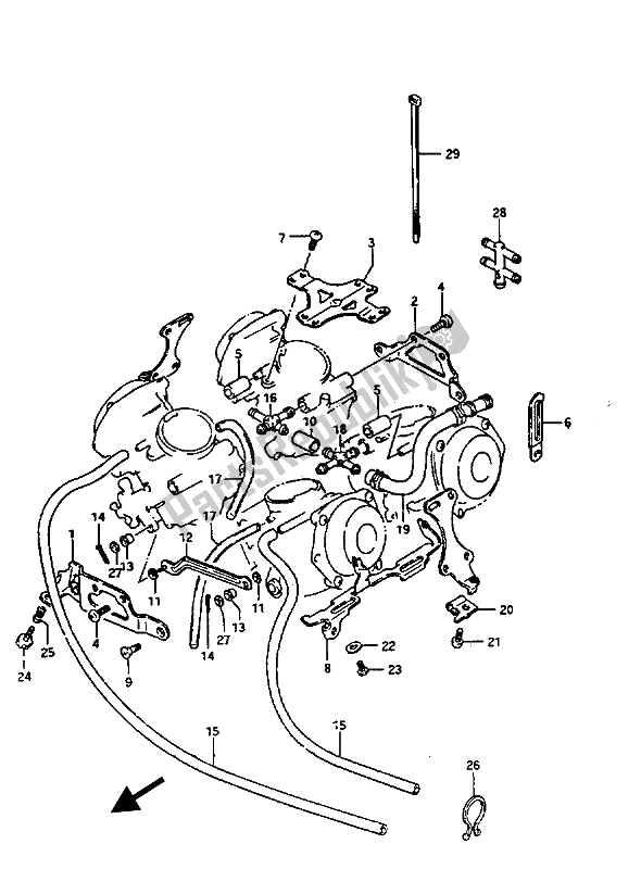 Alle onderdelen voor de Carburateur Fittingen van de Suzuki GV 1400 GD 1988
