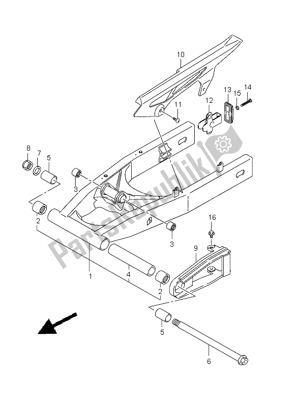 Toutes les pièces pour le Bras Oscillant Arrière du Suzuki GSF 650 Nsnasa Bandit 2010