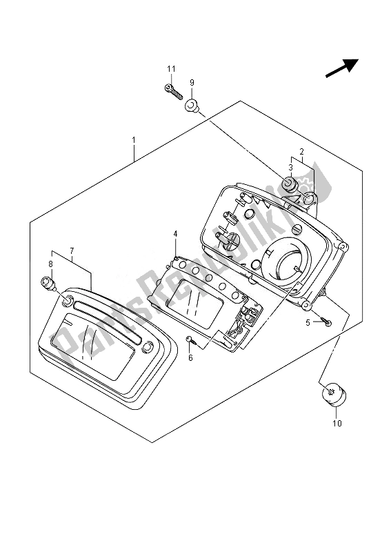 Tutte le parti per il Tachimetro del Suzuki LT A 750 XPZ Kingquad AXI 4X4 2014