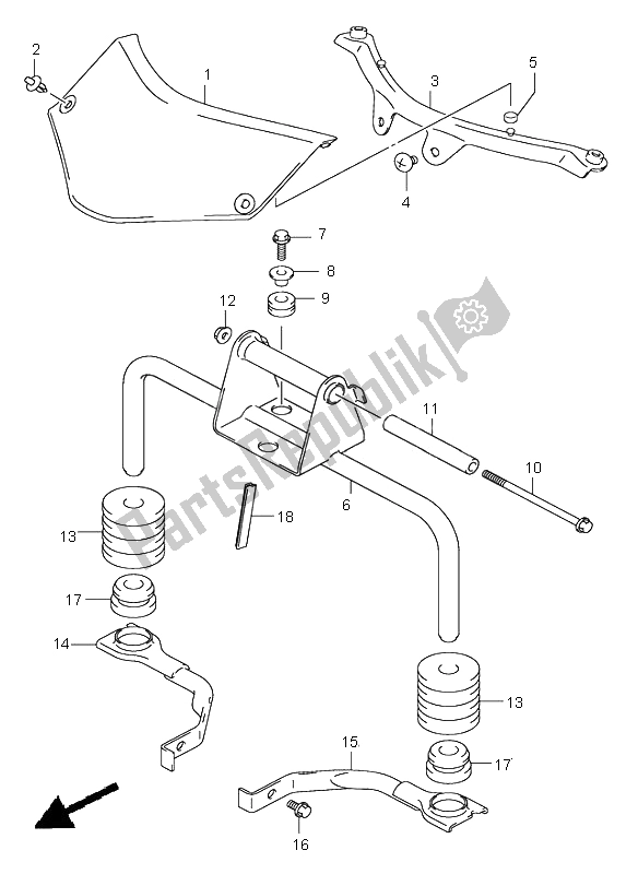 All parts for the Front Bracket of the Suzuki DL 1000 V Strom 2005
