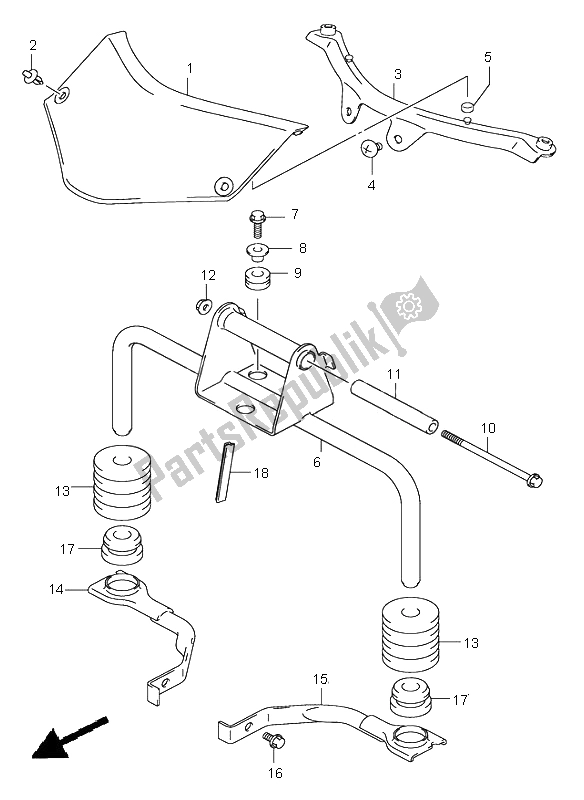 Tutte le parti per il Staffa Anteriore del Suzuki DL 1000 V Strom 2005