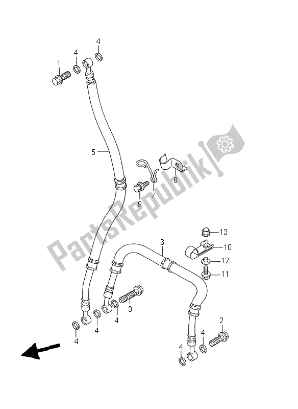 Todas las partes para Manguera De Freno Delantero de Suzuki GSX R 750W 1995