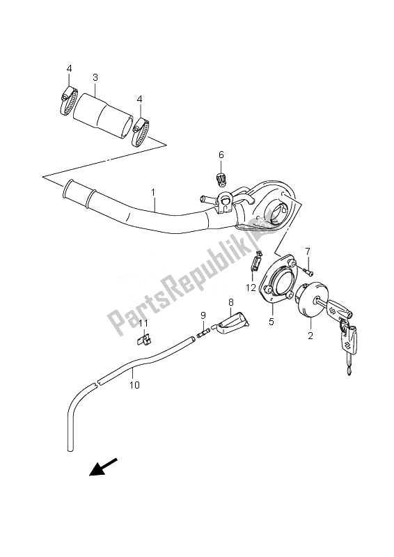 All parts for the Fuel Inlet of the Suzuki AN 650A Burgman Executive 2010