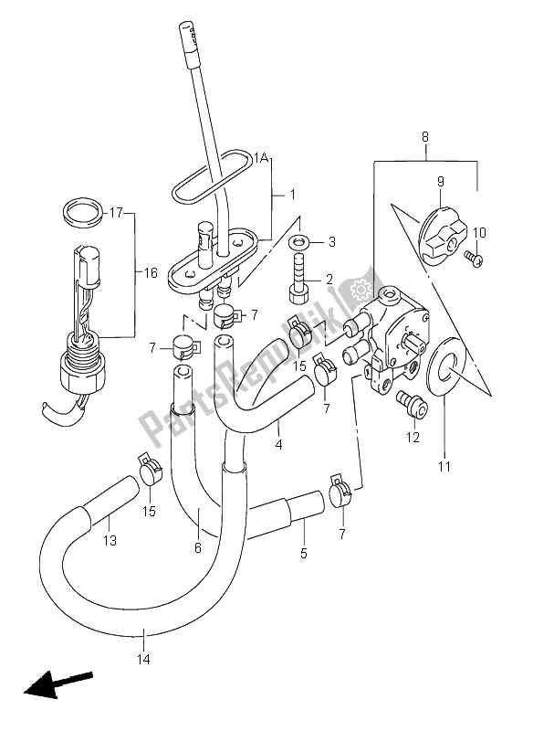 Tutte le parti per il Rubinetto Del Carburante del Suzuki RF 600R 1996