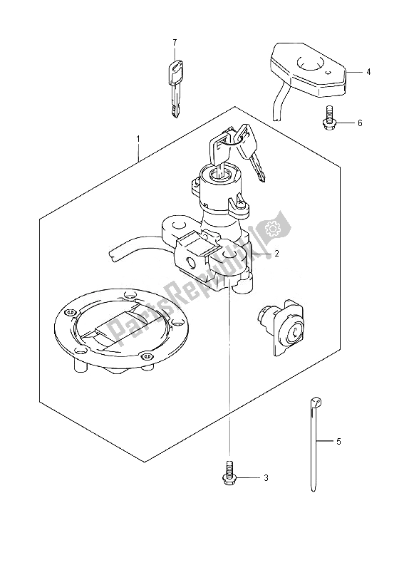 Todas las partes para Conjunto De Cerradura de Suzuki DL 1000A V Strom 2014