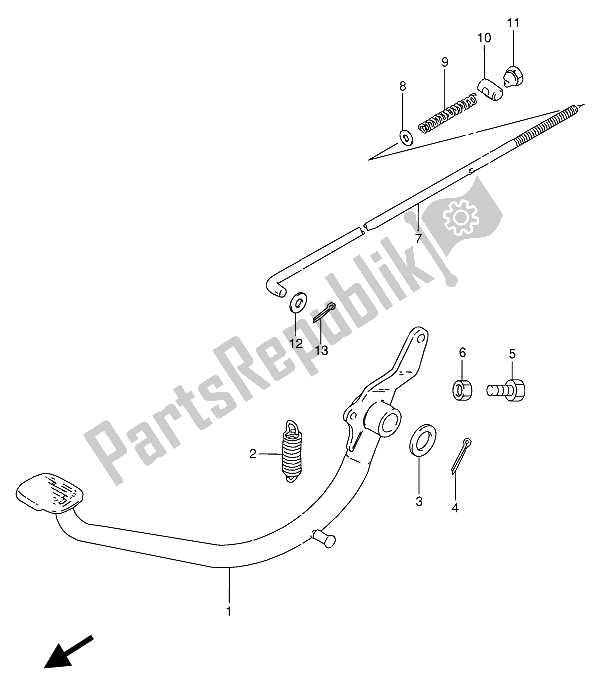 All parts for the Rear Brake of the Suzuki GN 250 1994