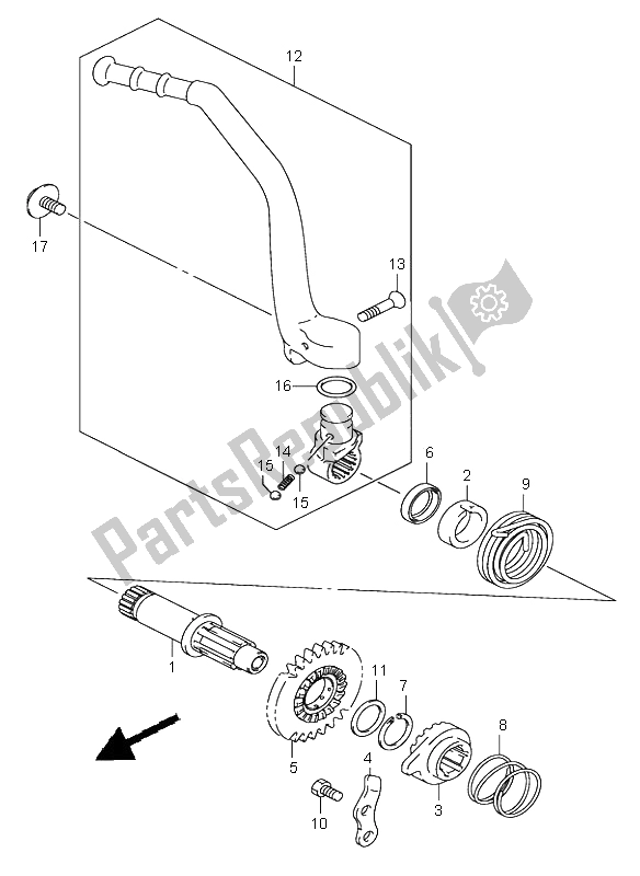 Toutes les pièces pour le Démarreur Au Pied du Suzuki RM 250 2003