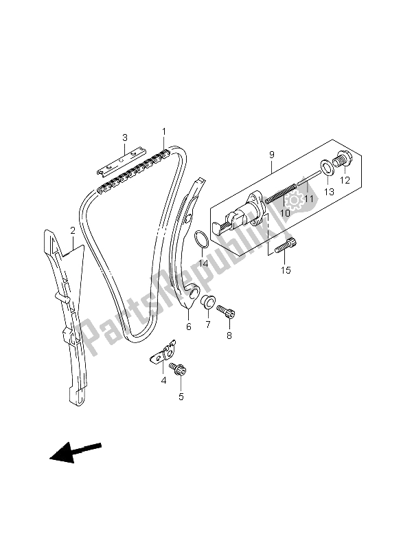 All parts for the Cam Chain of the Suzuki RM Z 250 2009