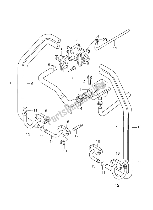 All parts for the 2nd Air (e18-e19) of the Suzuki GSX 750F 1998