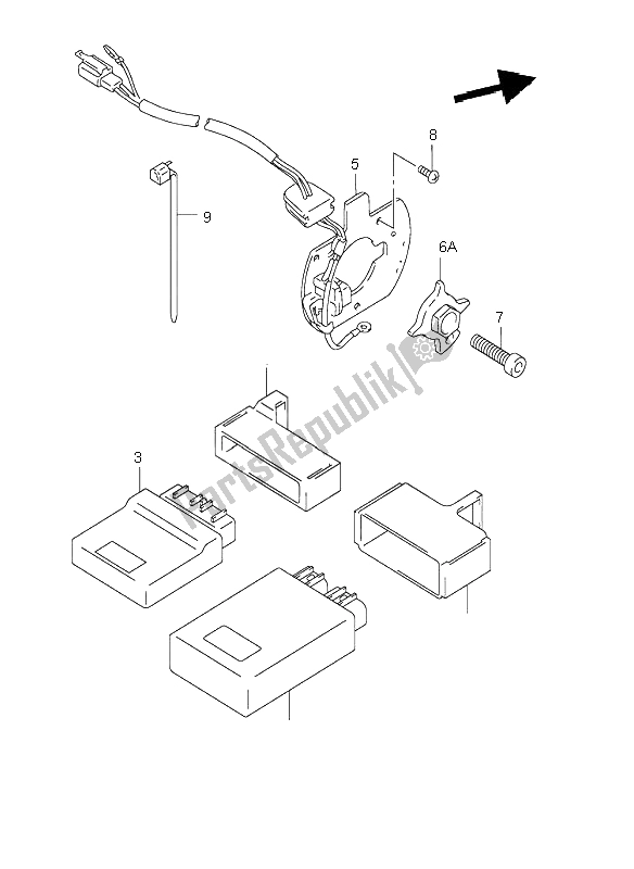 All parts for the Signal Generator of the Suzuki GSF 1200 NSZ Bandit 2004