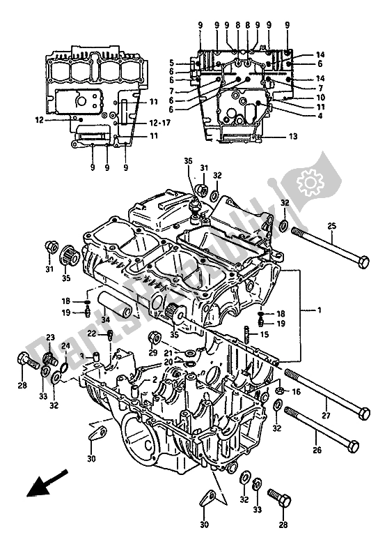 Tutte le parti per il Carter del Suzuki GSX 550 1985