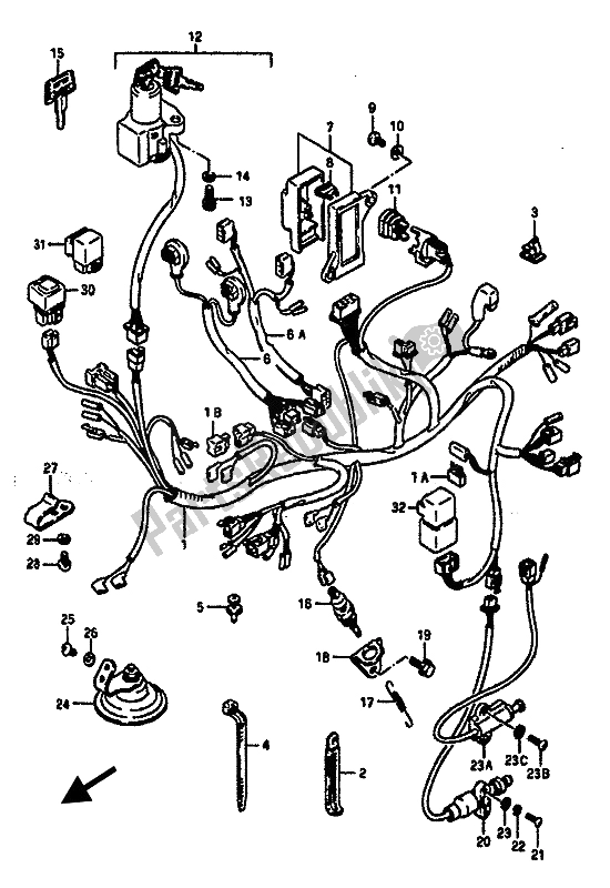Todas las partes para Arnés De Cableado de Suzuki GSX R 1100 1987