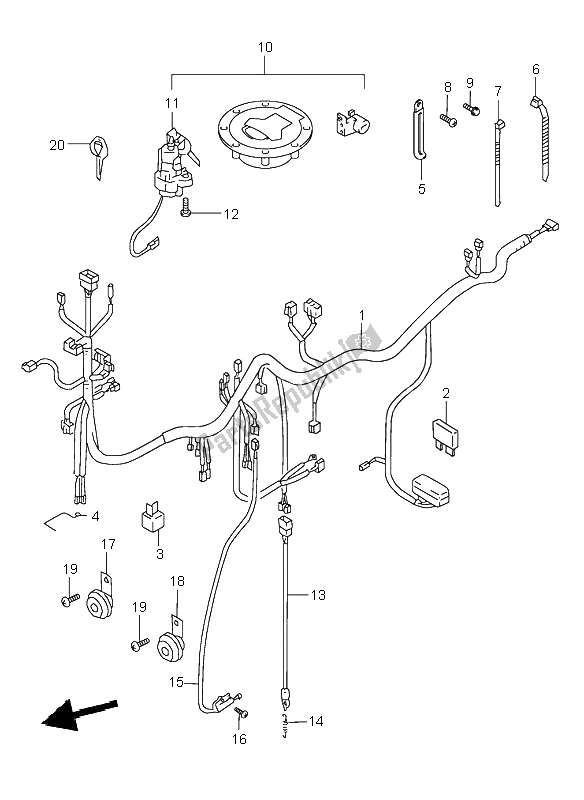 Toutes les pièces pour le Faisceau De Câblage du Suzuki GSX 750 1998