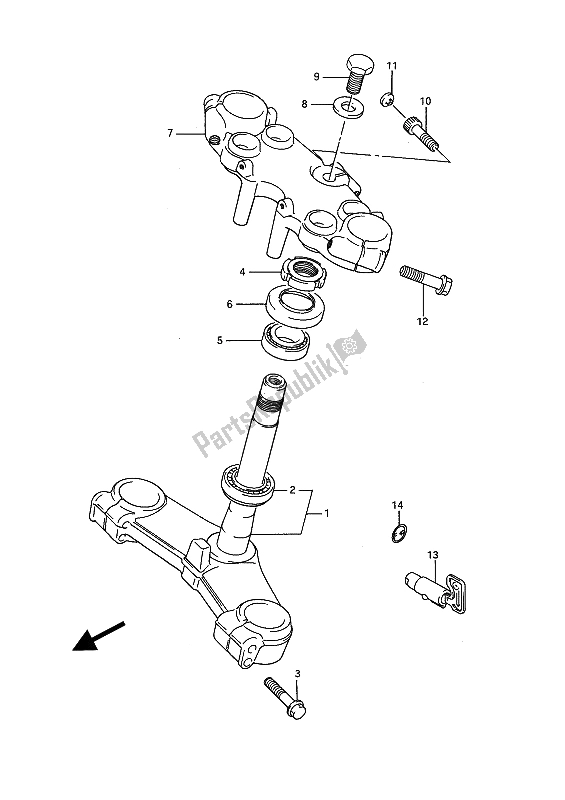 Toutes les pièces pour le Potence De Direction du Suzuki GSX 1100F 1993