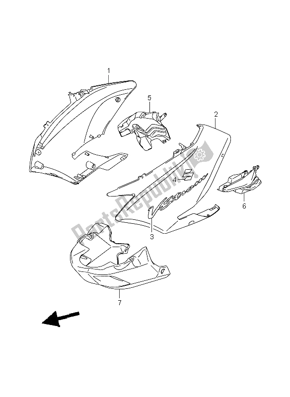 Toutes les pièces pour le Capotage Latéral du Suzuki DL 1000 V Strom 2009