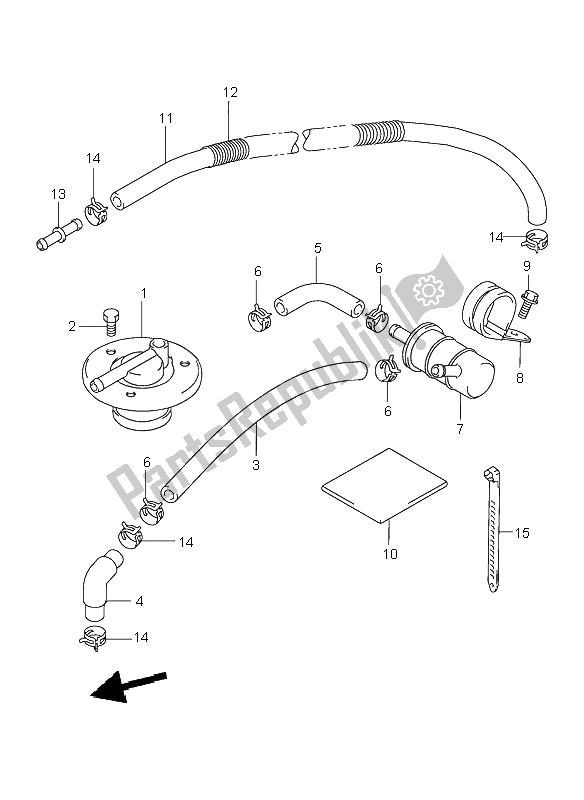 All parts for the Fuel Filter of the Suzuki VL 1500 Intruder LC 2003